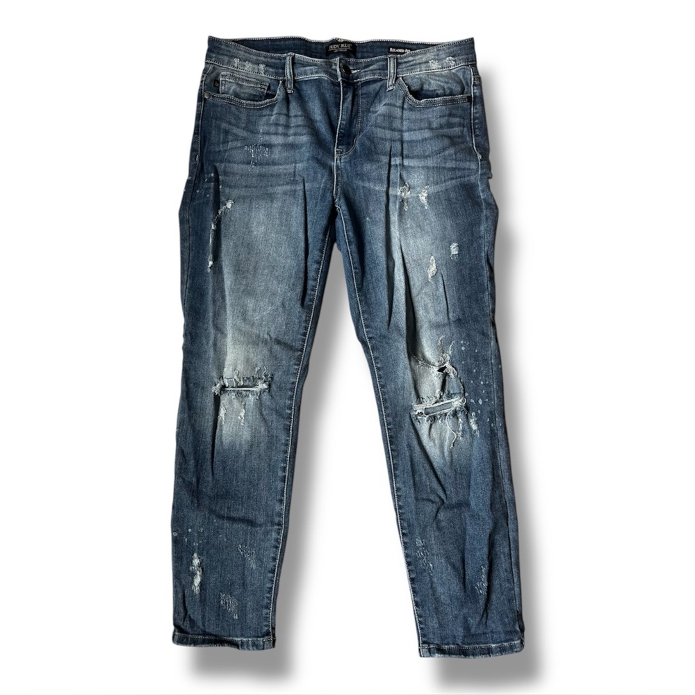 Judy Blue Shredding Up Relaxed Fit Distressed  Jeans JB8273 Women's 15/32